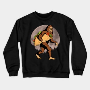 Bigfoot Holding A Taco Crewneck Sweatshirt